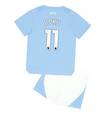 Maillot de foot Manchester City Jeremy Doku #11 Domicile enfant 2023-24 Manches Courte (+ pantalon court)